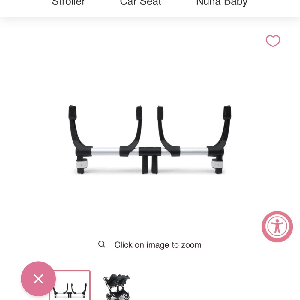 Black and Silver Stroller Adapter - Bugaboo